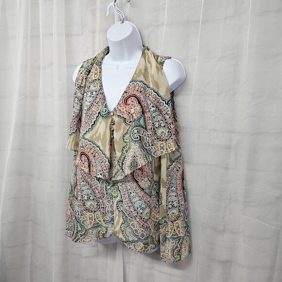 Sunny Leigh Blue Pink Paisley Animal Stripe Tank Boho Festival L - Picture 5 of 11